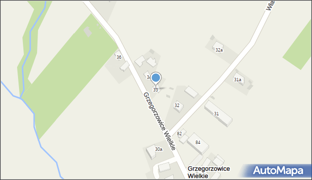 Grzegorzowice Wielkie, Grzegorzowice Wielkie, 33, mapa Grzegorzowice Wielkie