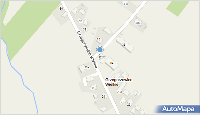 Grzegorzowice Wielkie, Grzegorzowice Wielkie, 82, mapa Grzegorzowice Wielkie