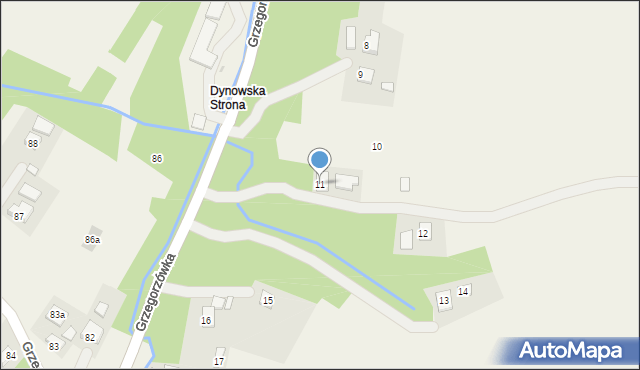 Grzegorzówka, Grzegorzówka, 11, mapa Grzegorzówka