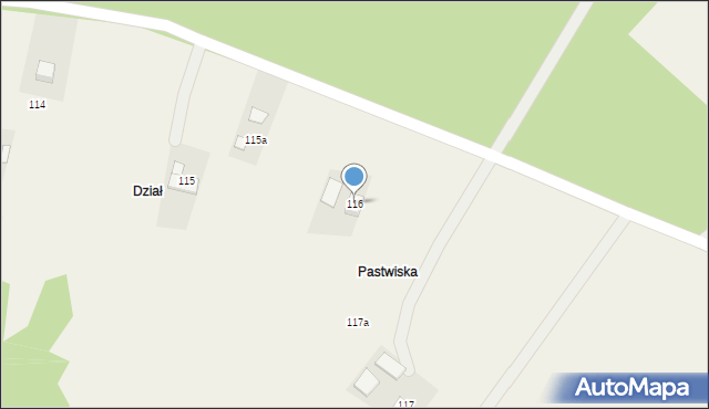 Grzegorzówka, Grzegorzówka, 116, mapa Grzegorzówka