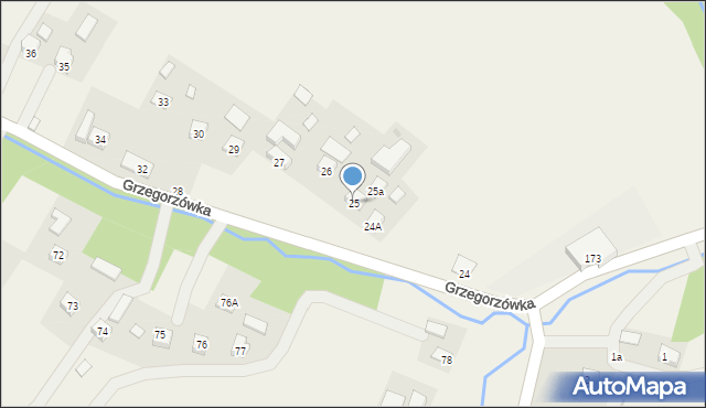 Grzegorzówka, Grzegorzówka, 25, mapa Grzegorzówka