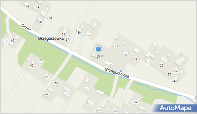 Grzegorzówka, Grzegorzówka, 34, mapa Grzegorzówka