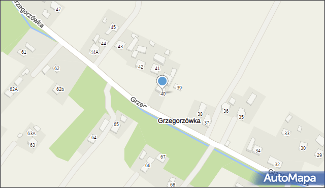 Grzegorzówka, Grzegorzówka, 40, mapa Grzegorzówka