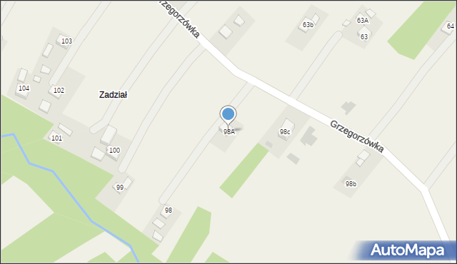 Grzegorzówka, Grzegorzówka, 98A, mapa Grzegorzówka