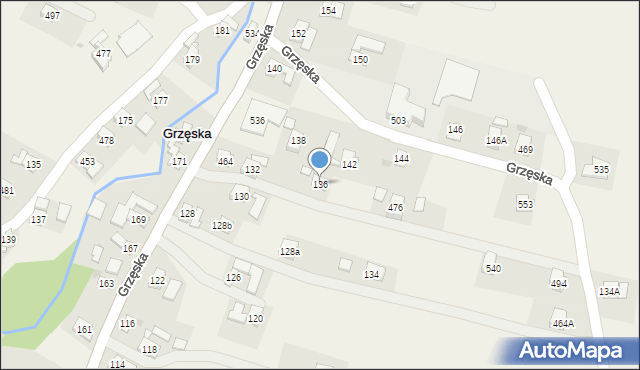 Grzęska, Grzęska, 136, mapa Grzęska