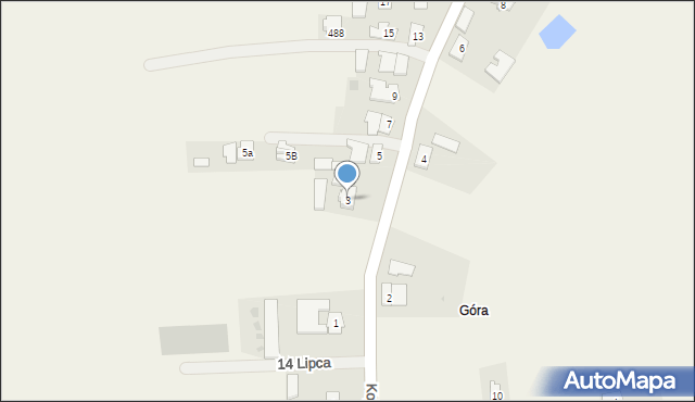 Grzęska, Grzęska, 3, mapa Grzęska