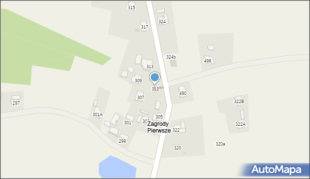 Grzęska, Grzęska, 311, mapa Grzęska