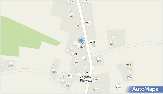 Grzęska, Grzęska, 313, mapa Grzęska