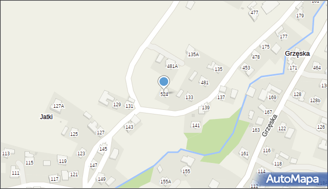 Grzęska, Grzęska, 524, mapa Grzęska