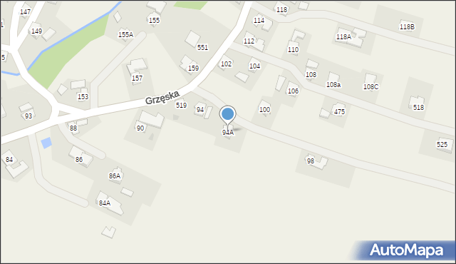 Grzęska, Grzęska, 94A, mapa Grzęska