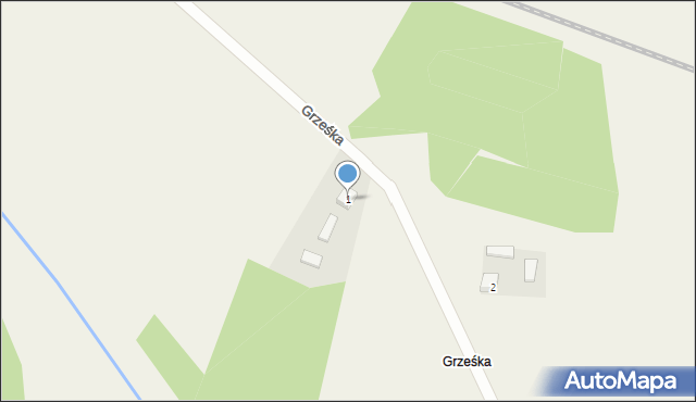 Grześka, Grześka, 1, mapa Grześka