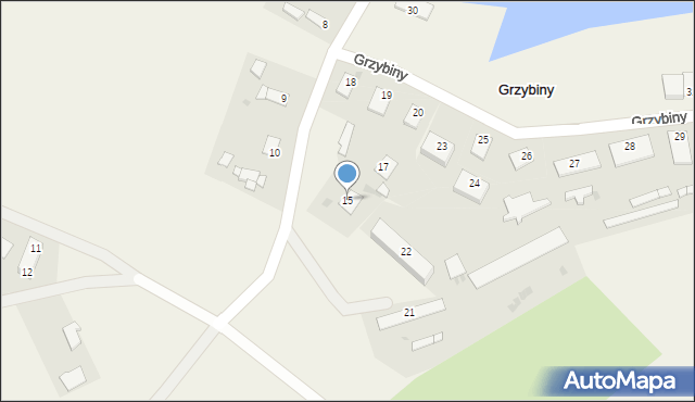 Grzybiny, Grzybiny, 15, mapa Grzybiny