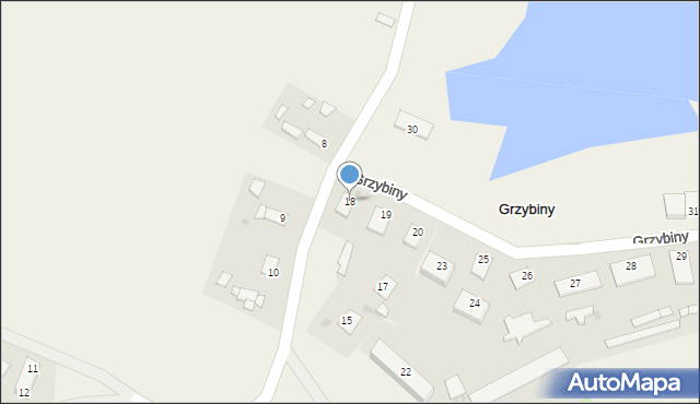 Grzybiny, Grzybiny, 18, mapa Grzybiny