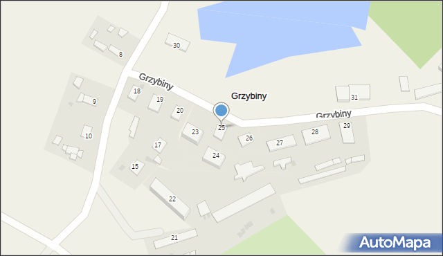 Grzybiny, Grzybiny, 25, mapa Grzybiny