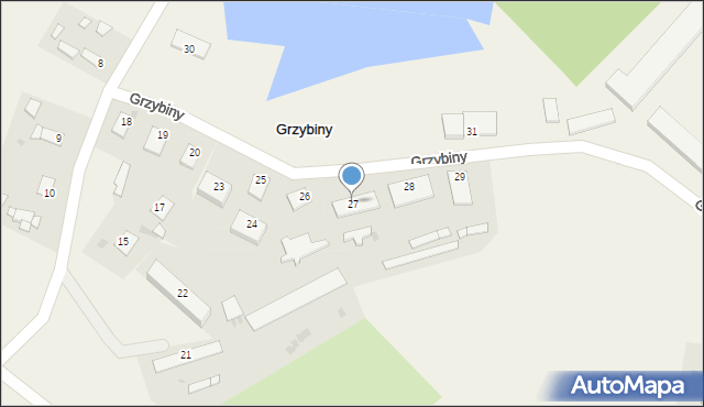 Grzybiny, Grzybiny, 27, mapa Grzybiny