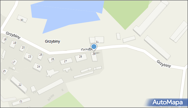 Grzybiny, Grzybiny, 29, mapa Grzybiny