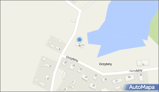 Grzybiny, Grzybiny, 30, mapa Grzybiny