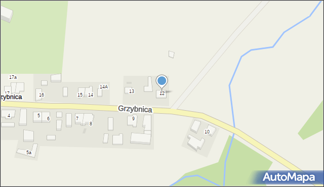 Grzybnica, Grzybnica, 12, mapa Grzybnica