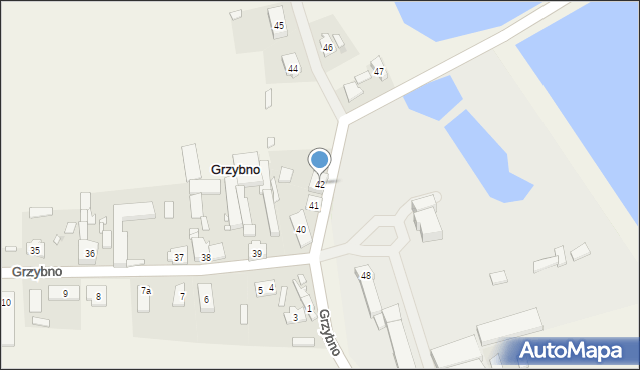 Grzybno, Grzybno, 42, mapa Grzybno