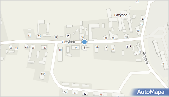 Grzybno, Grzybno, 8, mapa Grzybno
