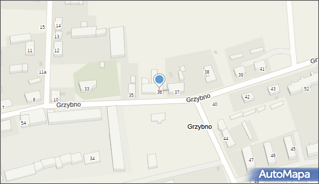 Grzybno, Grzybno, 36, mapa Grzybno