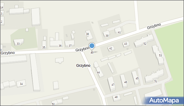 Grzybno, Grzybno, 40, mapa Grzybno