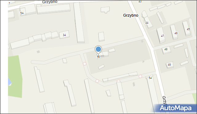 Grzybno, Grzybno, 50, mapa Grzybno