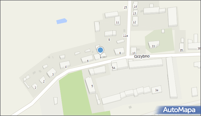 Grzybno, Grzybno, 7, mapa Grzybno