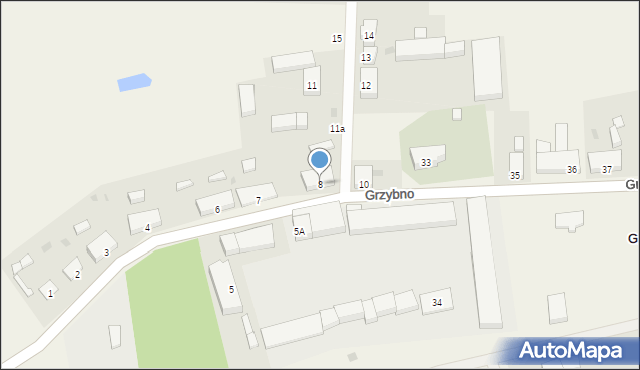 Grzybno, Grzybno, 8, mapa Grzybno