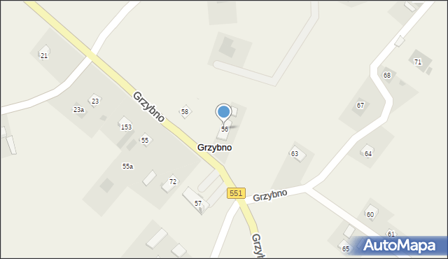 Grzybno, Grzybno, 56, mapa Grzybno