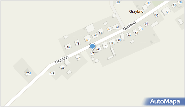 Grzybno, Grzybno, 45, mapa Grzybno