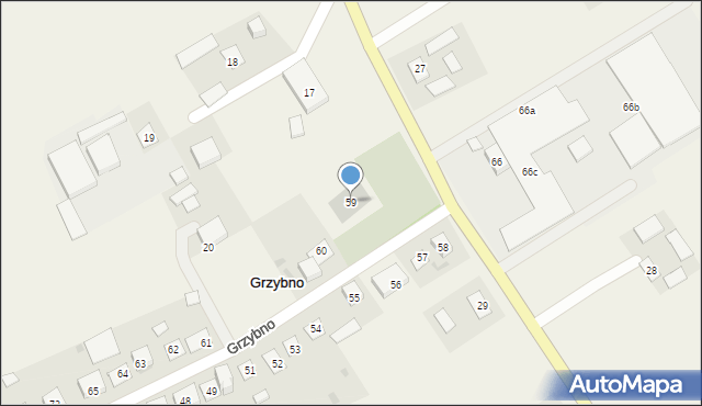 Grzybno, Grzybno, 59, mapa Grzybno