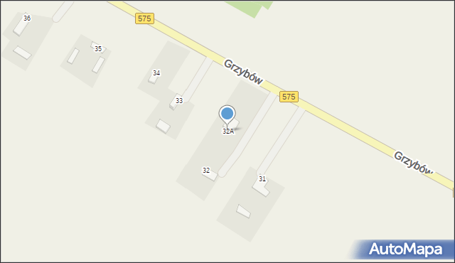 Grzybów, Grzybów, 32A, mapa Grzybów