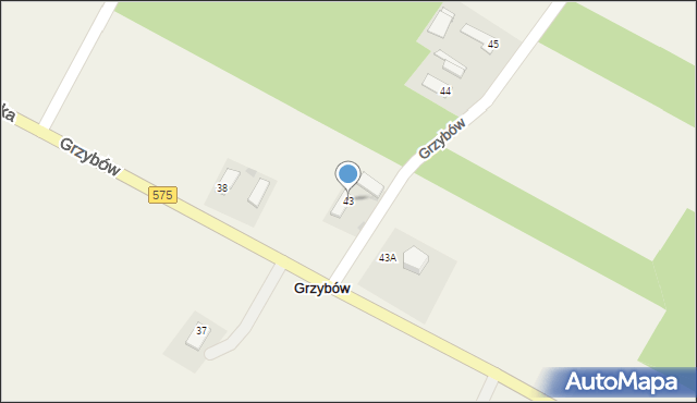 Grzybów, Grzybów, 43, mapa Grzybów