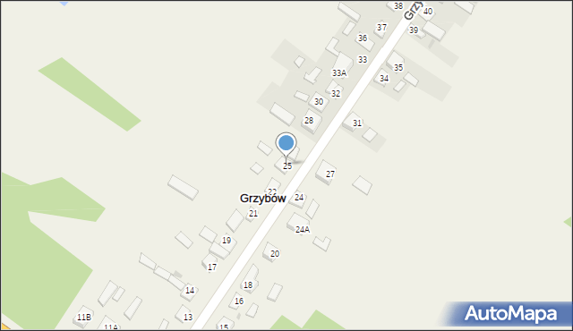 Grzybów, Grzybów, 25, mapa Grzybów