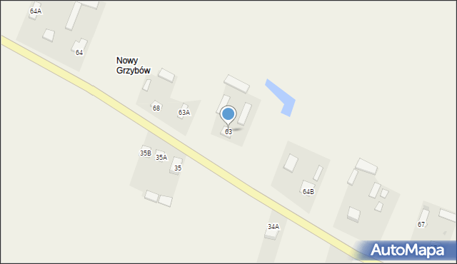 Grzybów, Grzybów, 63, mapa Grzybów