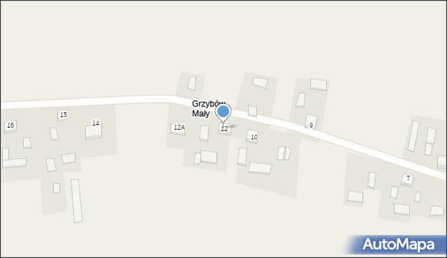 Grzybów, Grzybów, 12, mapa Grzybów