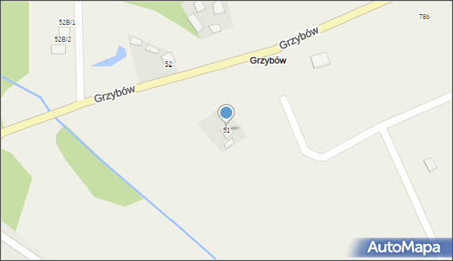 Grzybów, Grzybów, 51, mapa Grzybów