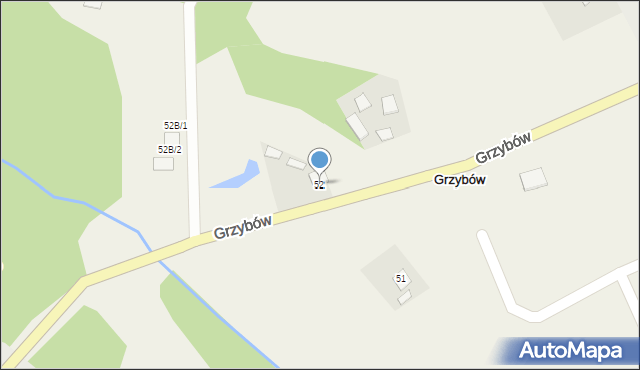 Grzybów, Grzybów, 52, mapa Grzybów