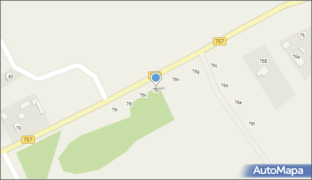 Grzybów, Grzybów, 76j, mapa Grzybów