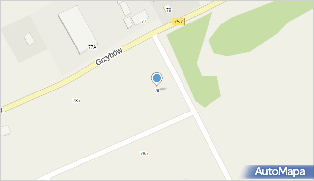 Grzybów, Grzybów, 78, mapa Grzybów