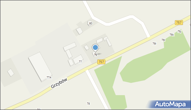 Grzybów, Grzybów, 79, mapa Grzybów