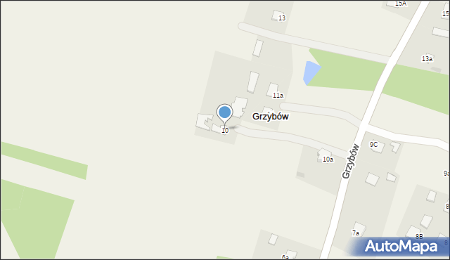 Grzybów, Grzybów, 10, mapa Grzybów