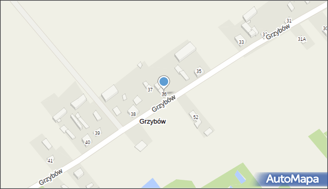 Grzybów, Grzybów, 36, mapa Grzybów