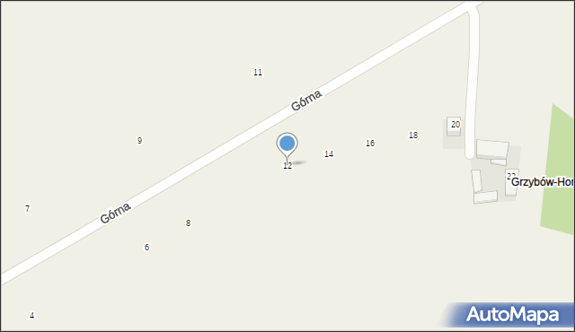 Grzybów Hornowski, Grzybów Hornowski, 12, mapa Grzybów Hornowski