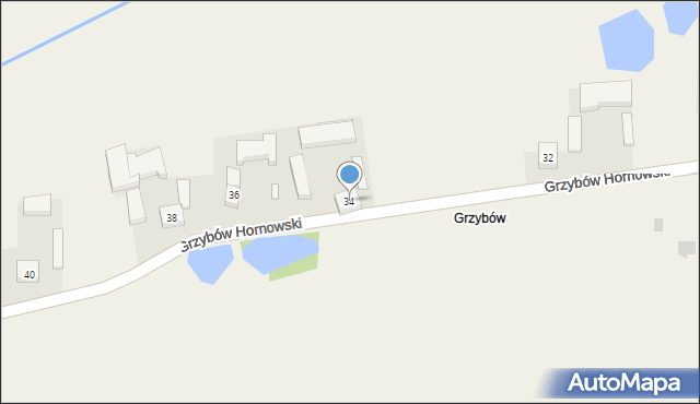 Grzybów Hornowski, Grzybów Hornowski, 34, mapa Grzybów Hornowski