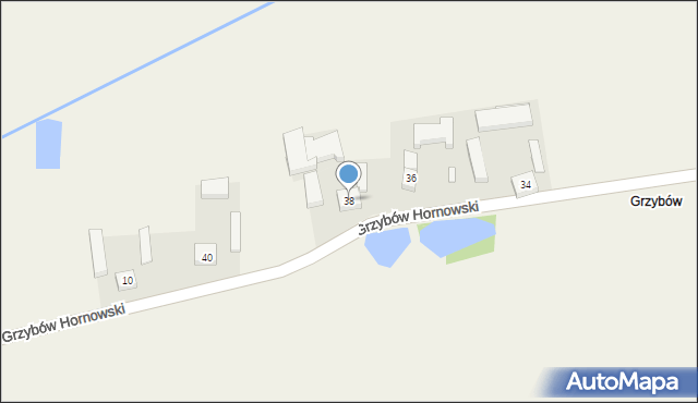 Grzybów Hornowski, Grzybów Hornowski, 38, mapa Grzybów Hornowski