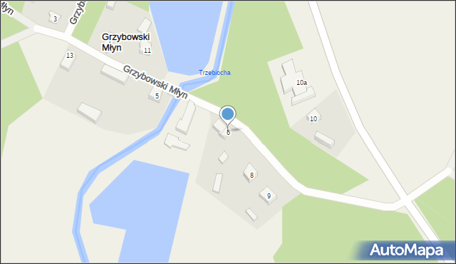 Grzybowski Młyn, Grzybowski Młyn, 6, mapa Grzybowski Młyn