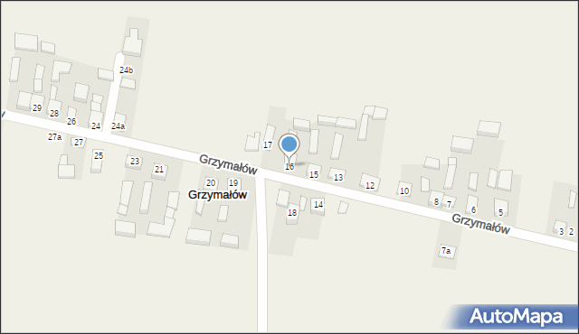 Grzymałów, Grzymałów, 16, mapa Grzymałów