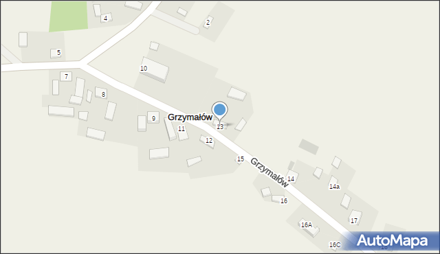 Grzymałów, Grzymałów, 13, mapa Grzymałów